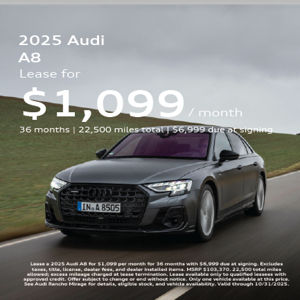 front facing 2025 Audi A8 parked